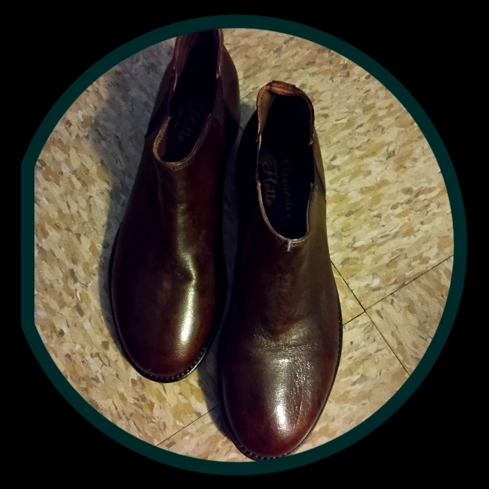 Alexander Hotto Italian Smokey Chocolate Brown Ankle Boots/Shoes NWTS Unisex